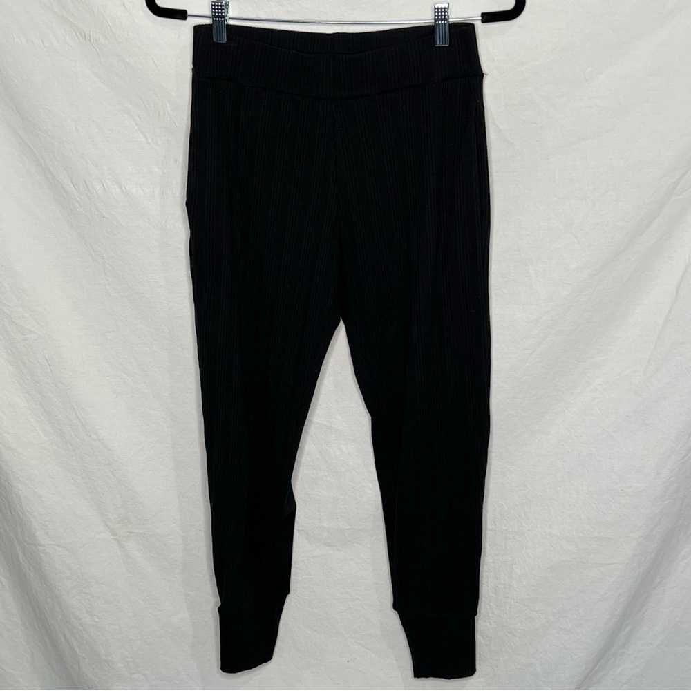 Vitamin A Catalina‎ Black Organic Cotton Rib West Pants Joggers Pockets Sz S USA